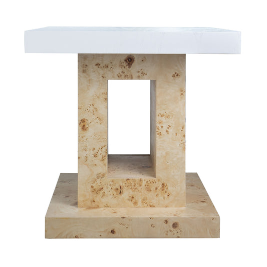 ELK SIGNATURE H0075-10836 Rogers Accent Table - Pedestal Bleached Burl