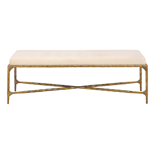 ELK SIGNATURE H0805-10870 Seville Long Bench - Brass with Bone Velvet