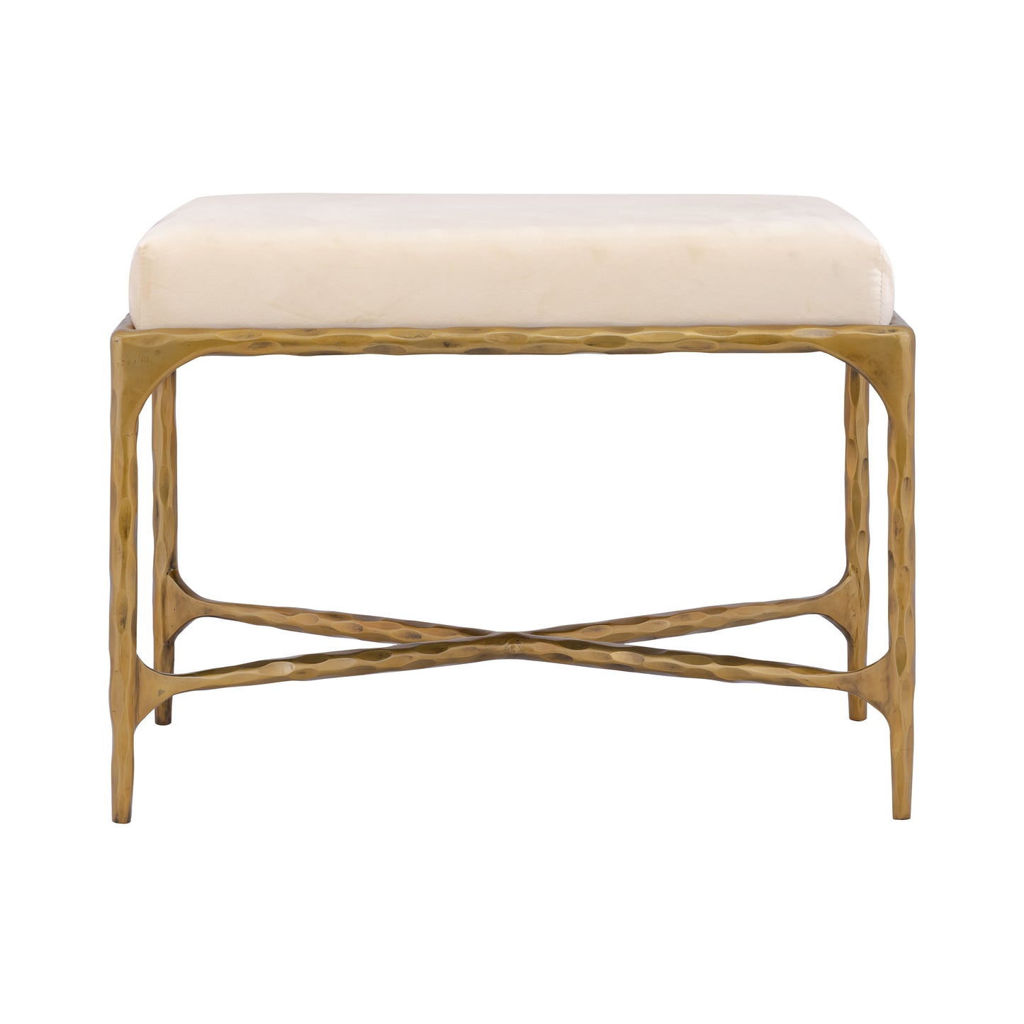 ELK SIGNATURE H0805-10872 Seville Short Bench - Brass with Bone Velvet