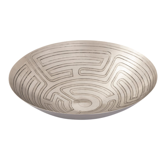 ELK SIGNATURE H0807-10672 Maze Etched Centerpiece Bowl - Nickel