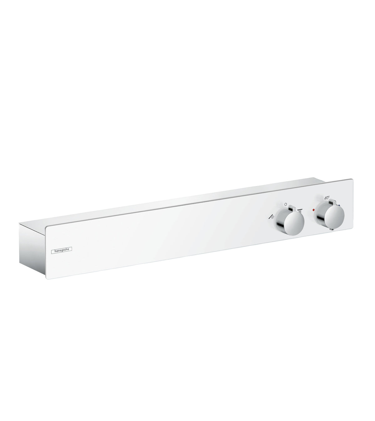 HANSGROHE 13108401 ShowerTablet Thermostatic Trim 600 for Exposed Installation for 2 Functions in White/Chrome