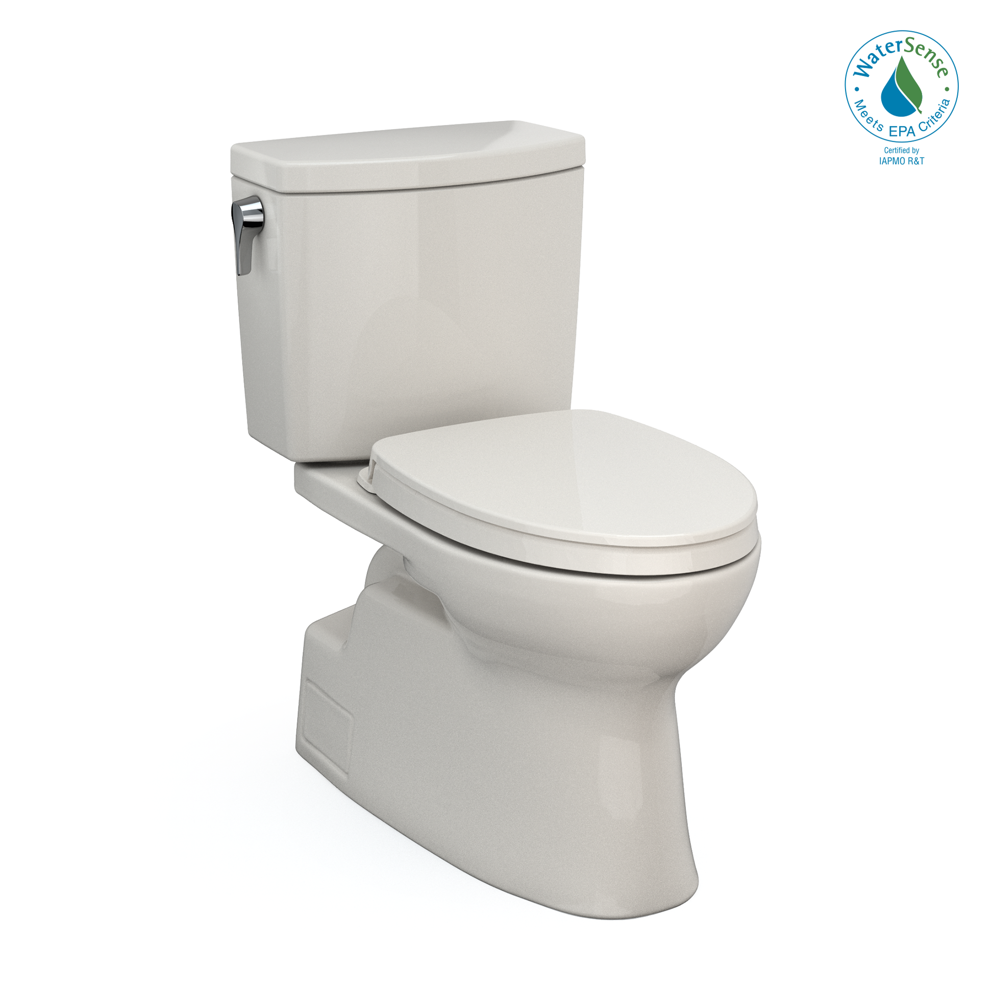 TOTO MS474124CUFG#12 Vespin II 1G Two-Piece Elongated 1.0 GPF Universal Height Toilet with CEFIONTECT and SS124 SoftClose Seat , Sedona Beige