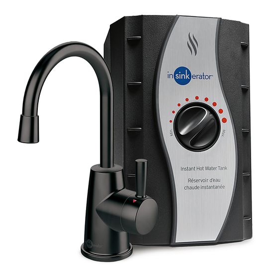 INSINKERATOR H250MBLK-SS Instant Hot Water Dispenser System, Single-Handle Faucet with 2/3-Gallon Stainless Steel Tank