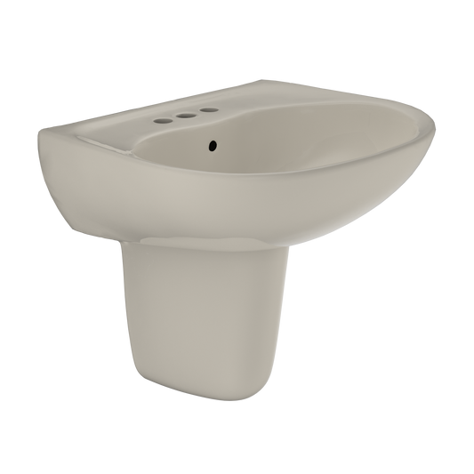 TOTO LHT241.4G#03 Supreme Oval Wall-Mount Bathroom Sink with CEFIONTECT and Shroud for 4 Inch Center Faucets , Bone