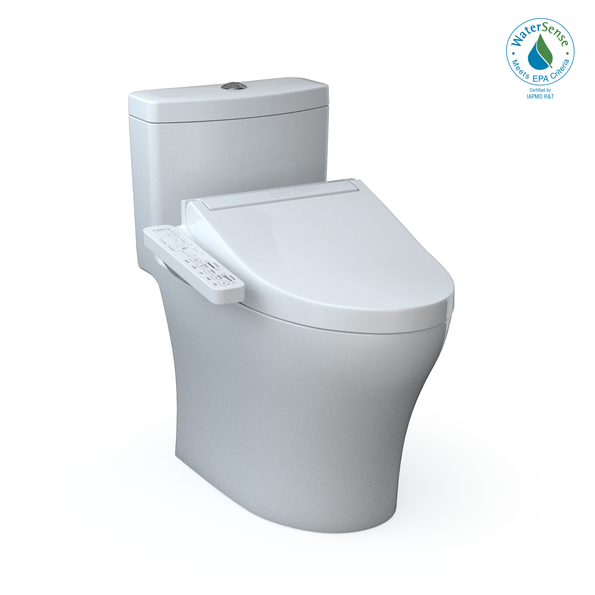 TOTO MW6463074CEMFGN#01 WASHLET+ Aquia IV One-Piece Elongated Dual Flush 1.28 and 0.9 GPF Toilet and WASHLET C2 Bidet Seat , Cotton White