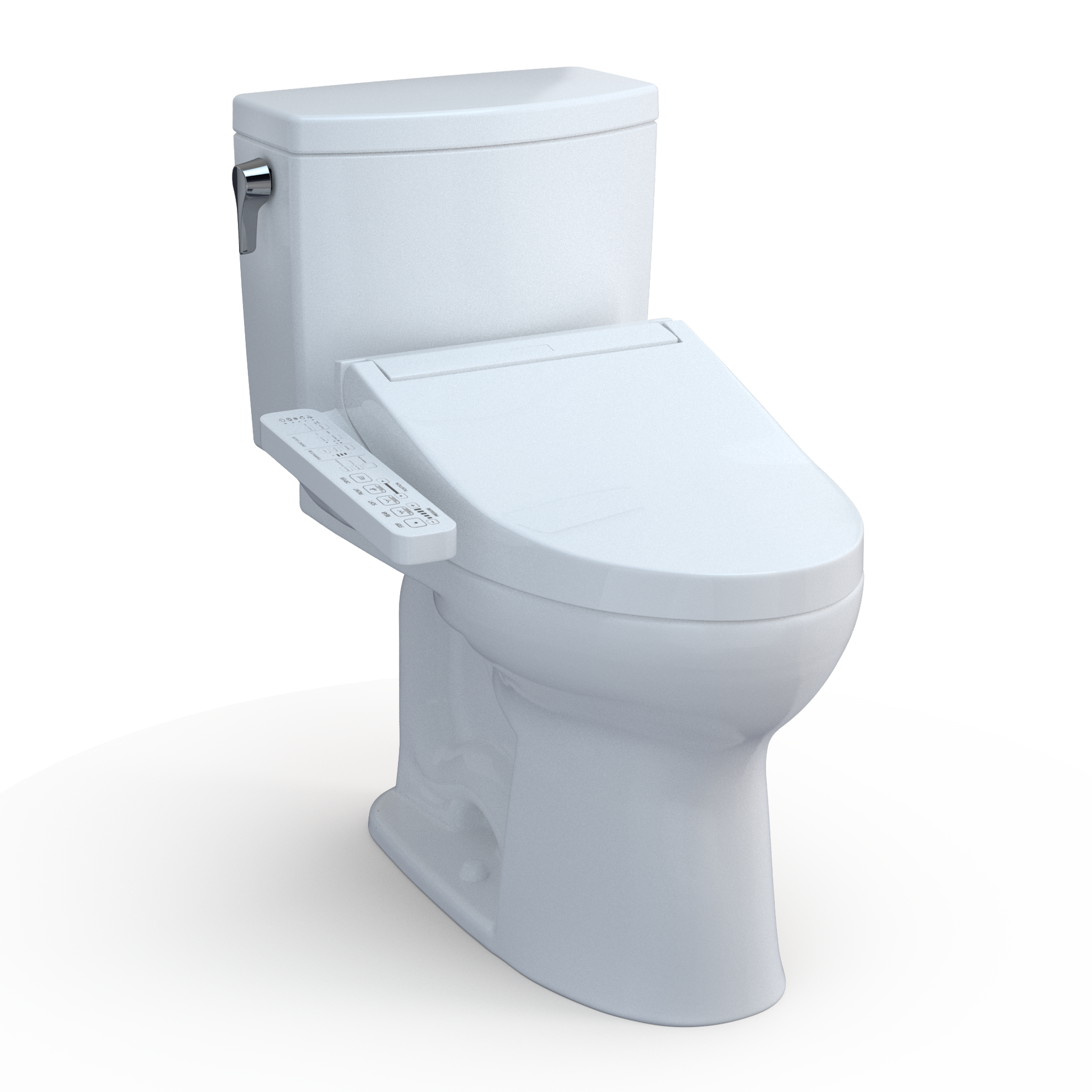 TOTO MW4543074CUFG#01 WASHLET+ Drake II 1G Two-Piece Elongated 1.0 GPF Toilet and WASHLET+ C2 Bidet Seat , Cotton White