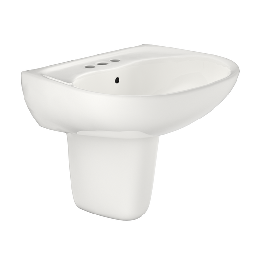 TOTO LHT241.4G#11 Supreme Oval Wall-Mount Bathroom Sink with CEFIONTECT and Shroud for 4 Inch Center Faucets , Colonial White