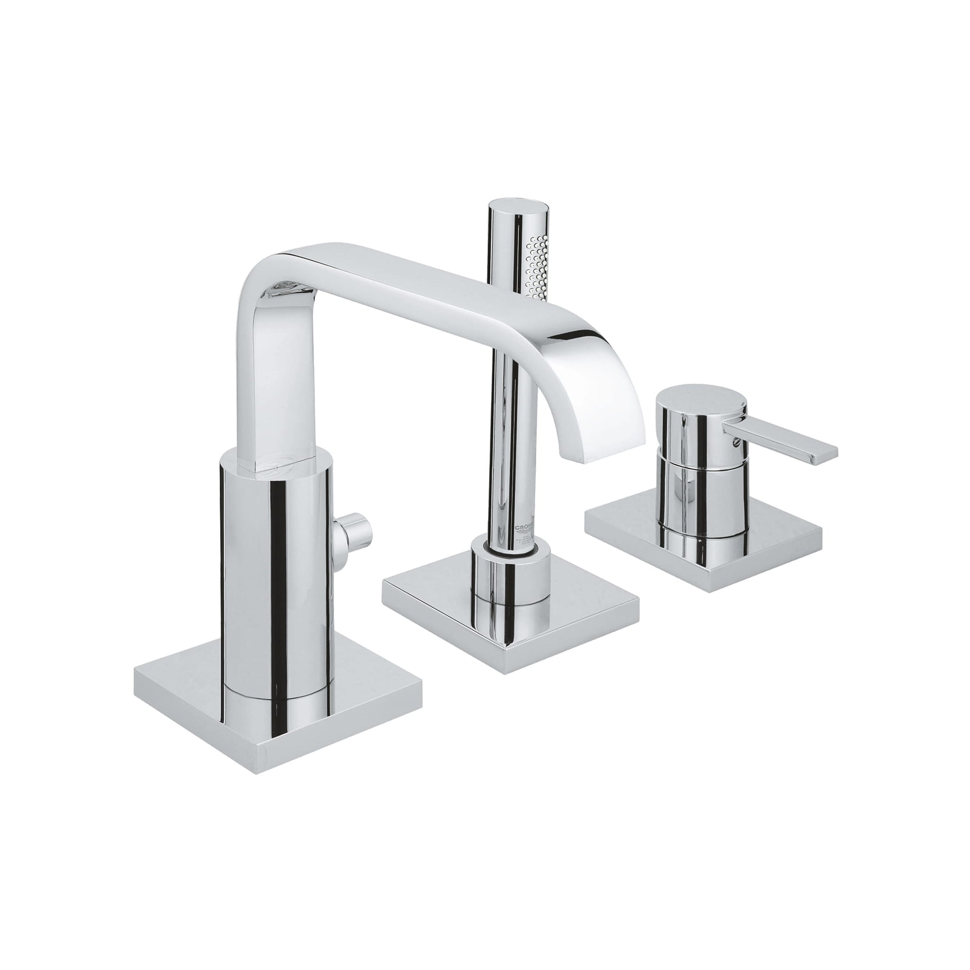 GROHE 19302001 Allure Chrome 3-Hole Single-Handle Deck Mount Roman Tub Faucet with Hand Shower