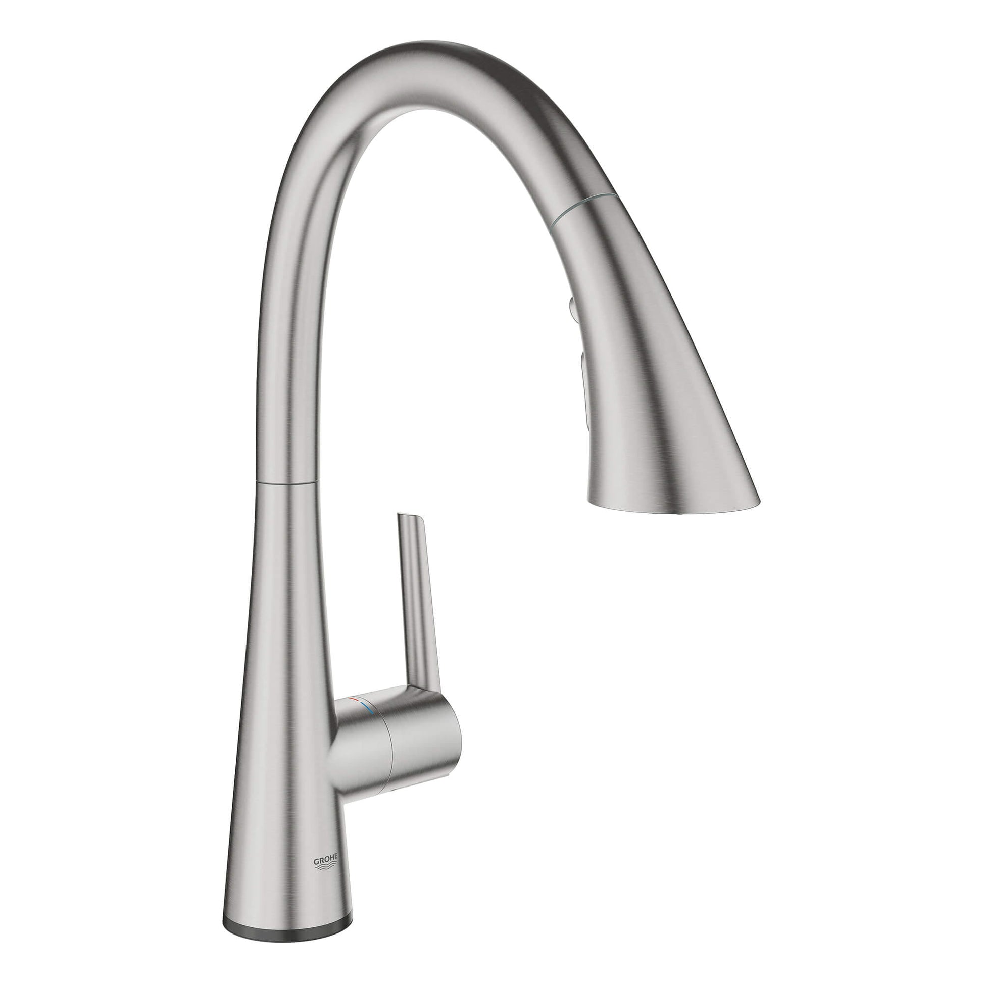 GROHE 30205DC2 Grohe Zedra Supersteel Single-Handle Pull Down Kitchen Faucet Triple Spray 1.75 GPM with Touch Technology