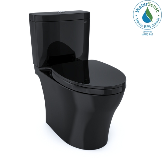 TOTO MS446124CEMFN#51 Aquia IV Two-Piece Elongated Dual Flush 1.28 and 0.9 GPF Universal Height Toilet , Ebony