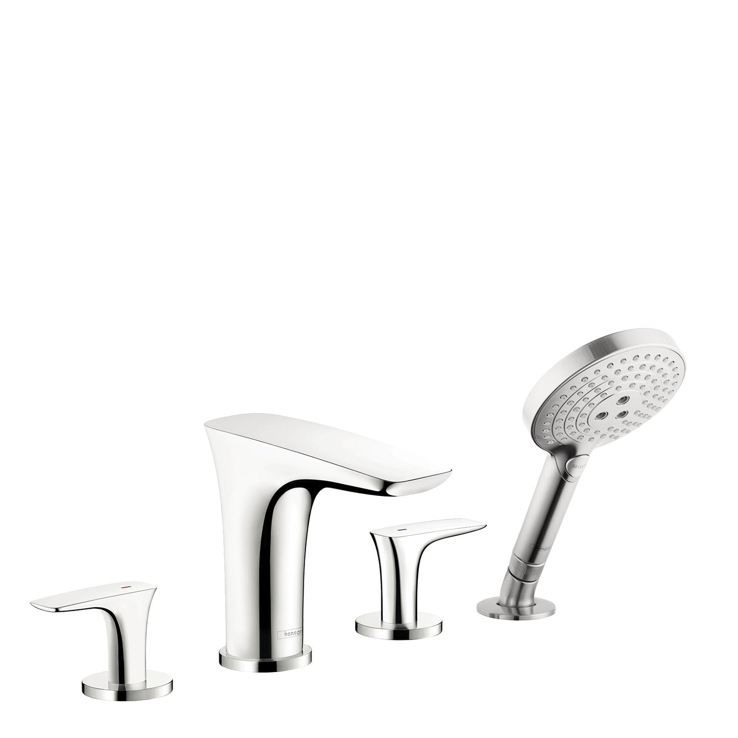 HANSGROHE 15456001 PuraVida 4-Hole Roman Tub Set Trim with 1.75 GPM Handshower in Chrome