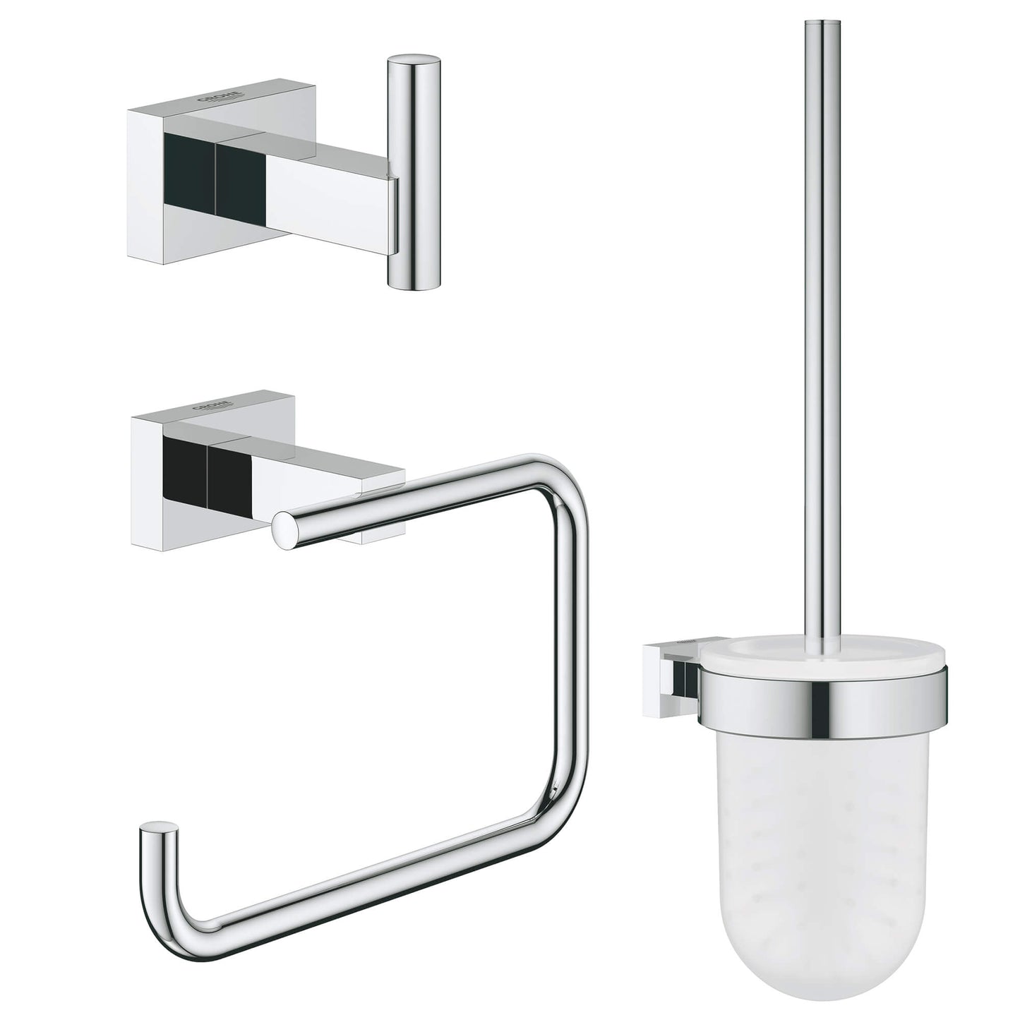 GROHE 40757001 Essentials Cube Chrome 3-in-1 Accessory Set