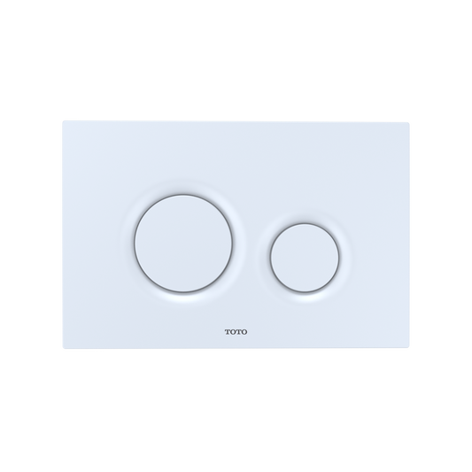 TOTO YT930#WH Dual Flush Round Push Button Plate for Select DuoFit In-Wall Tank Unit , White Matte