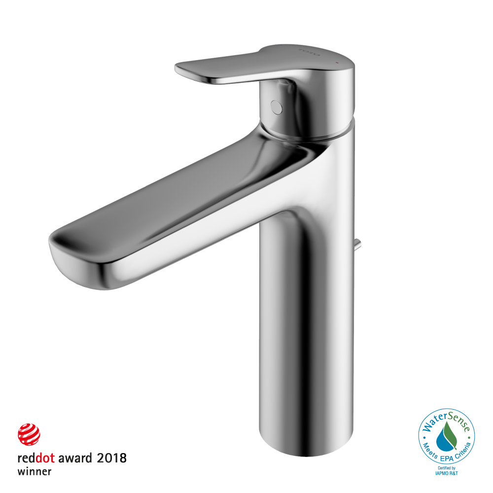 TOTO TLG03303U#CP GS Series 1.2 GPM Single Handle Bathroom Faucet for Semi-Vessel Sink with COMFORT GLIDE Technology and Drain Assembly , Polished Chrome