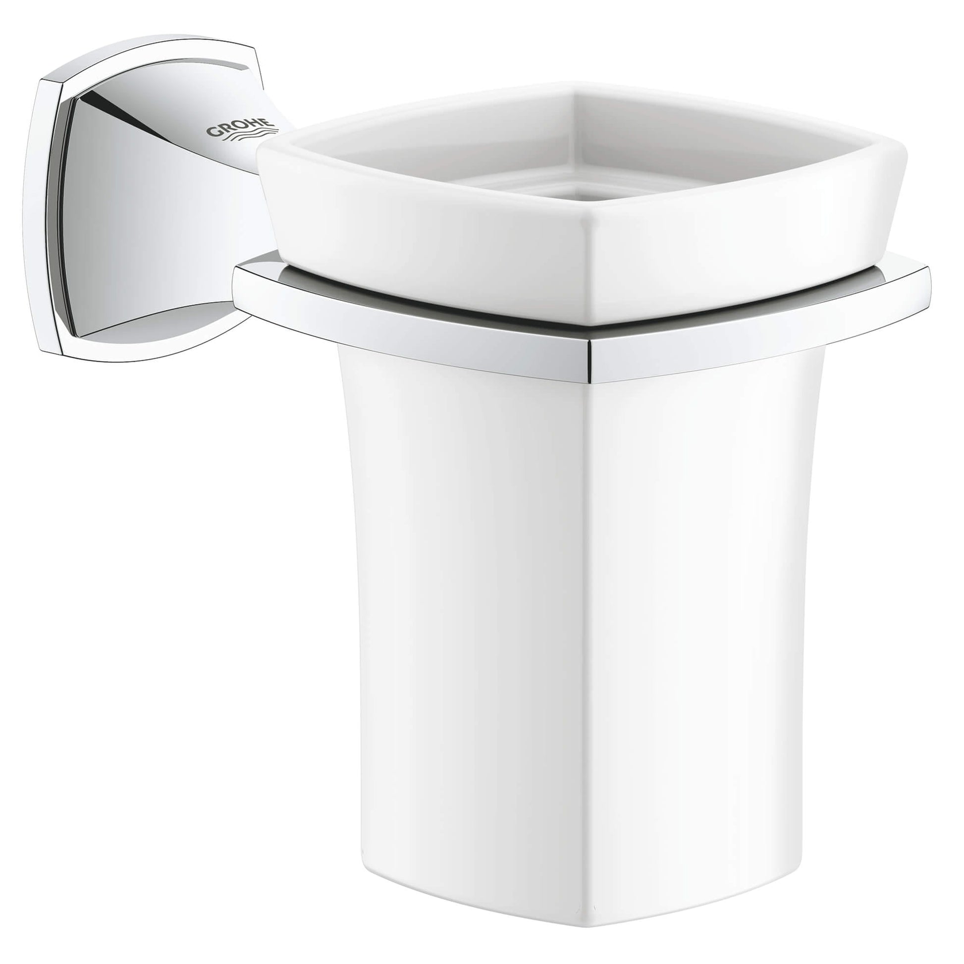 GROHE 40626000 Grandera Chrome Ceramic Tumbler with Holder