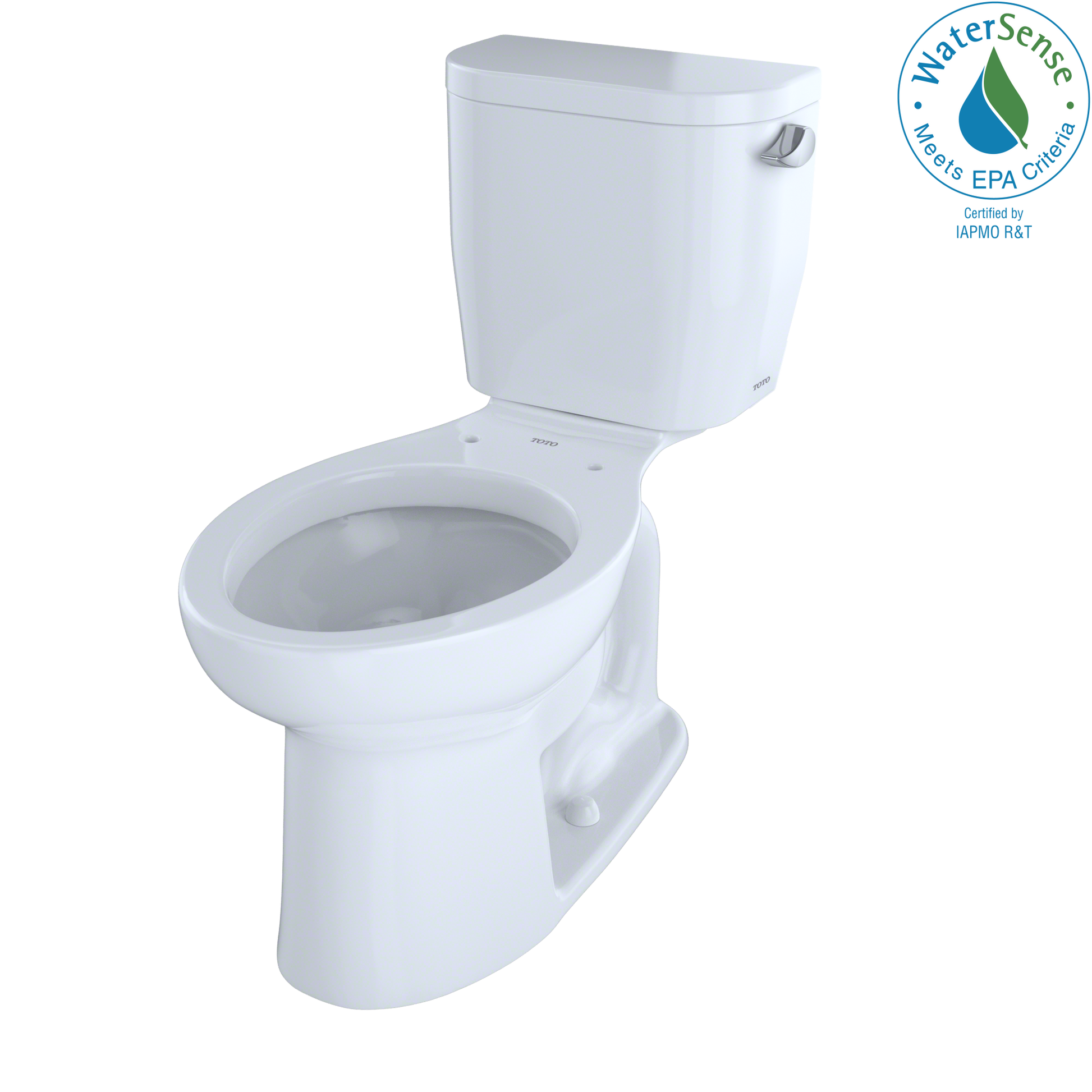 TOTO CST244EFR#01 Entrada Two-Piece Elongated 1.28 GPF Universal Height Toilet with Right-Hand Trip Lever , Cotton White