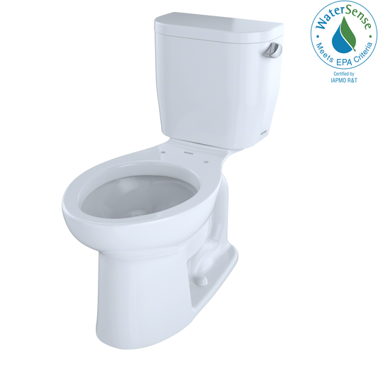 TOTO CST244EFR#01 Entrada Two-Piece Elongated 1.28 GPF Universal Height Toilet with Right-Hand Trip Lever , Cotton White