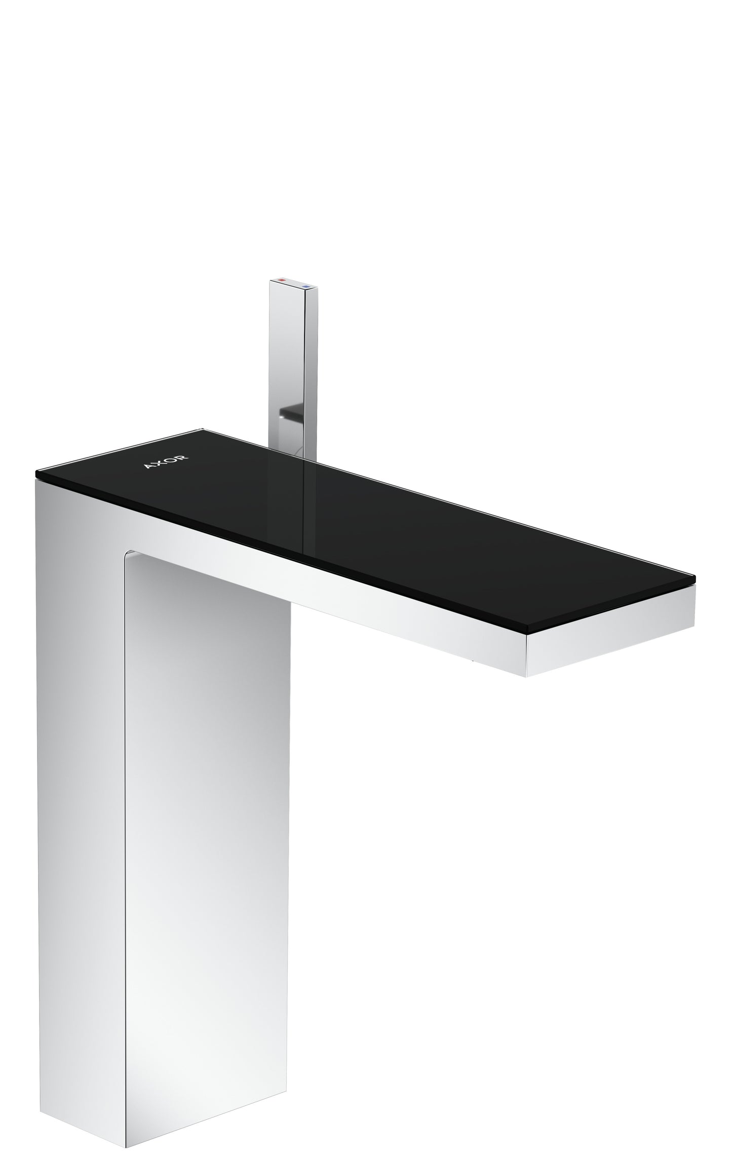 AXOR 47020601 Chrome / Black Glass MyEdition Avantgarde Single Hole Bathroom Faucet 1.2 GPM