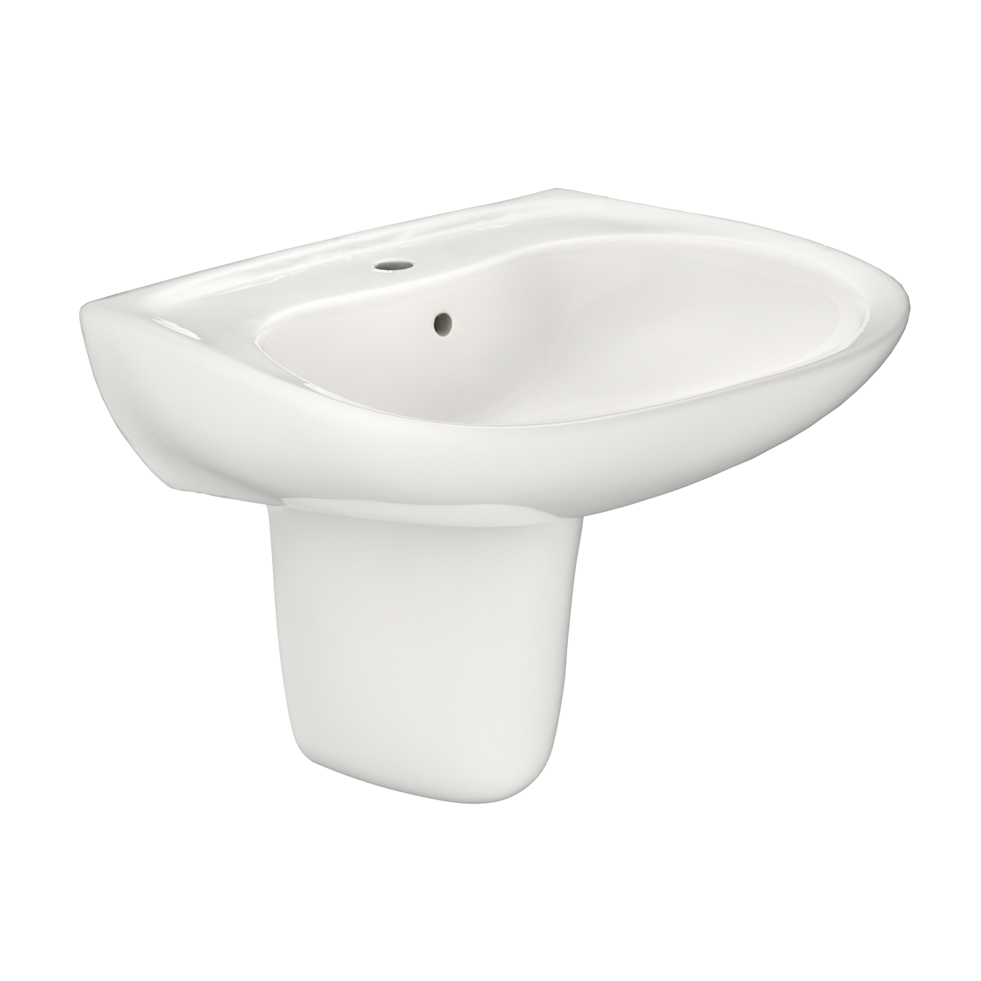 TOTO LHT242G#11 Prominence Oval Wall-Mount Bathroom Sink with CeFiONtect and Shroud for Single Hole Faucets , Colonial White