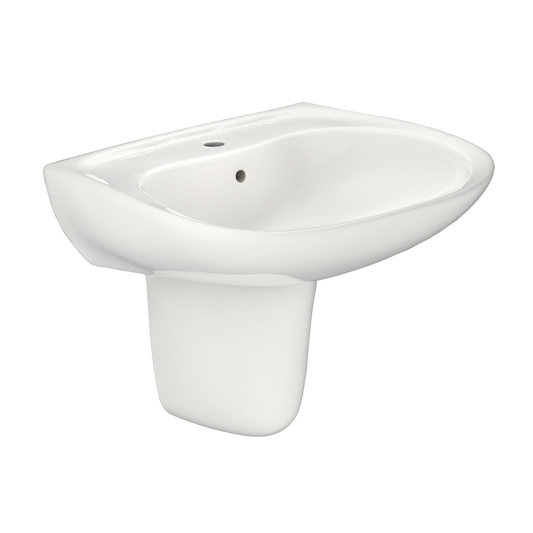 TOTO LHT242G#11 Prominence Oval Wall-Mount Bathroom Sink with CeFiONtect and Shroud for Single Hole Faucets , Colonial White