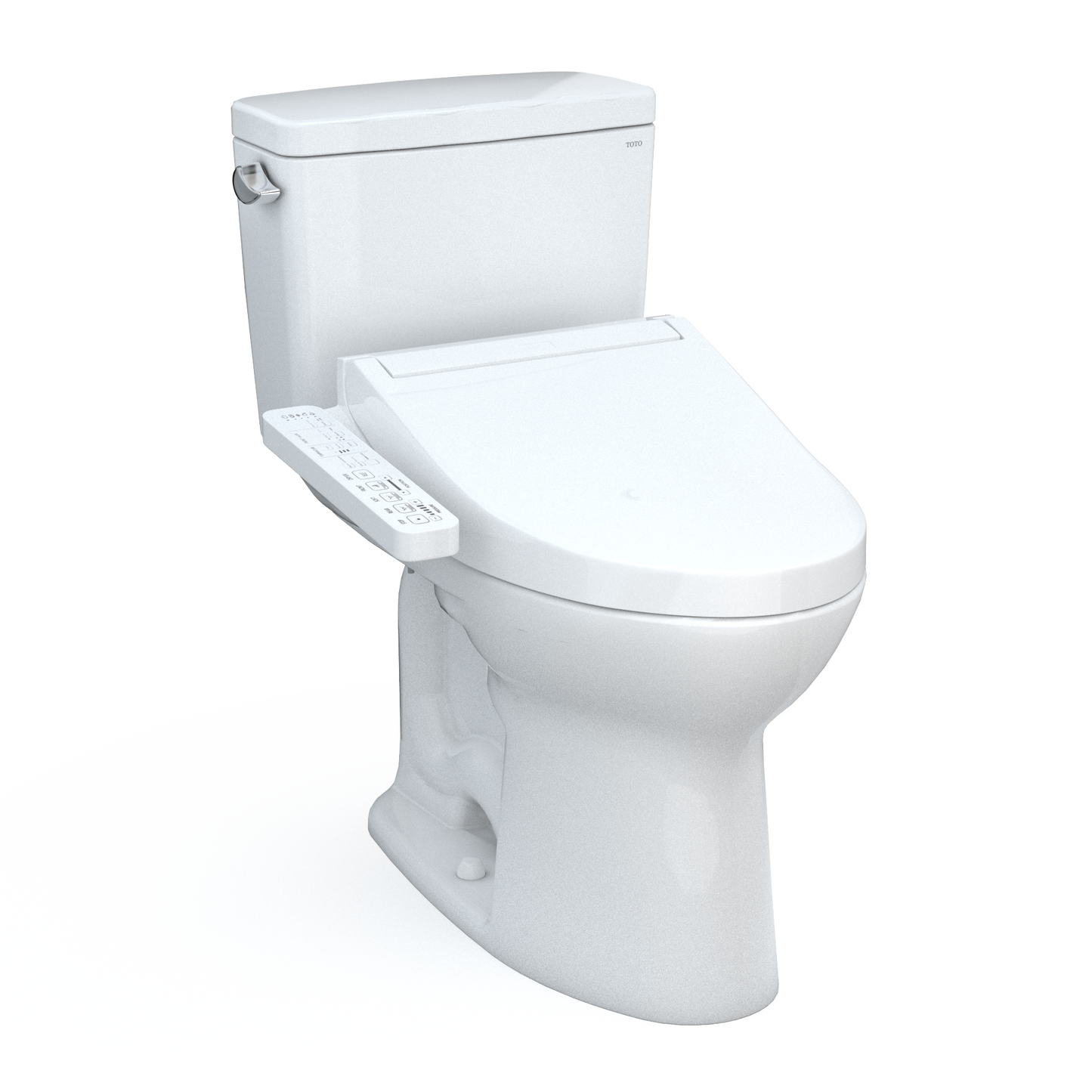 TOTO MW7763074CSG#01 Drake WASHLET+ Two-Piece Elongated 1.6 GPF TORNADO FLUSH Toilet with C2 Bidet Seat , Cotton White