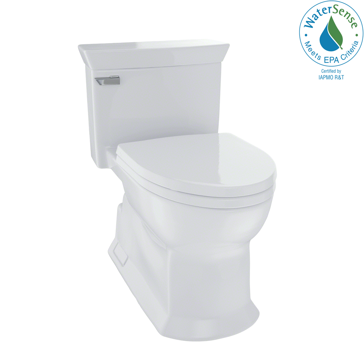 TOTO MS964214CEFG#11 Eco Soiree One Piece Elongated 1.28 GPF Universal Height Skirted Toilet with CEFIONTECT , Colonial White