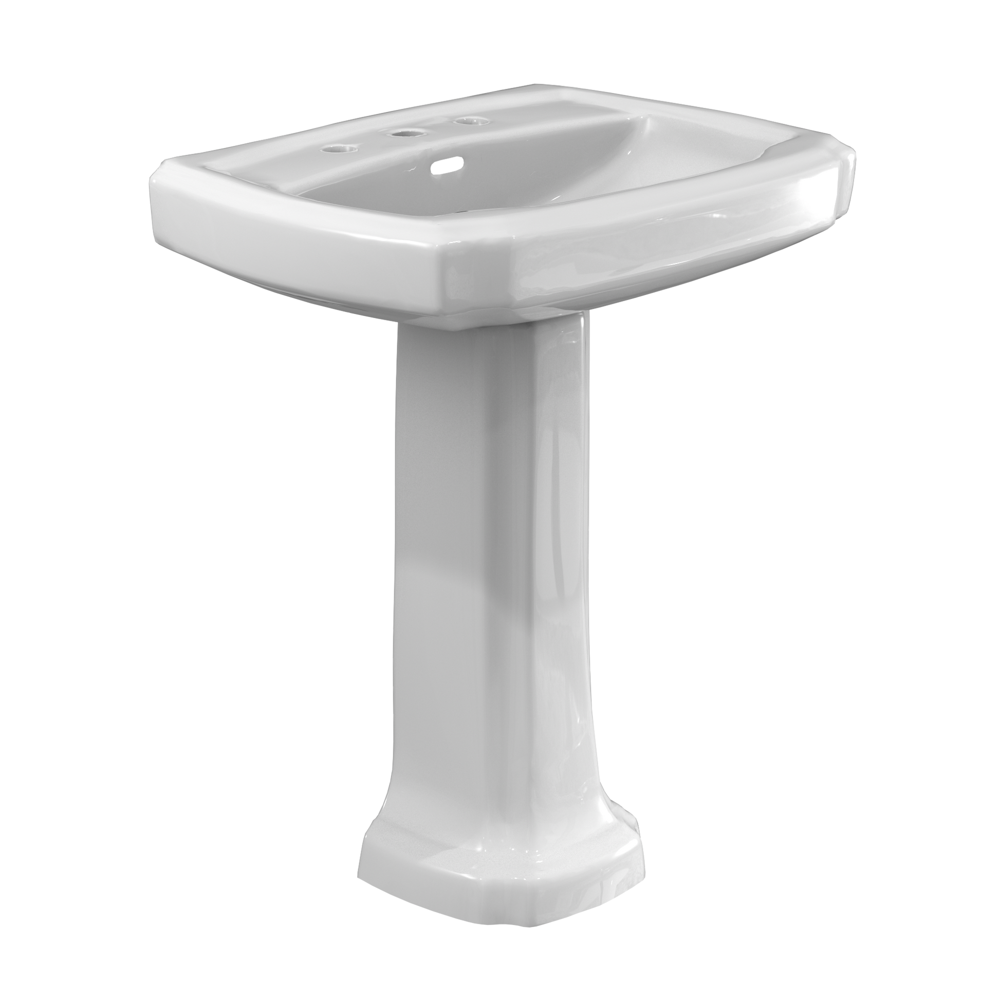 TOTO LPT970.8#01 Guinevere 27-1/8" x 19-7/8" Rectangular Pedestal Bathroom Sink for 8 Inch Center Faucets , Cotton White