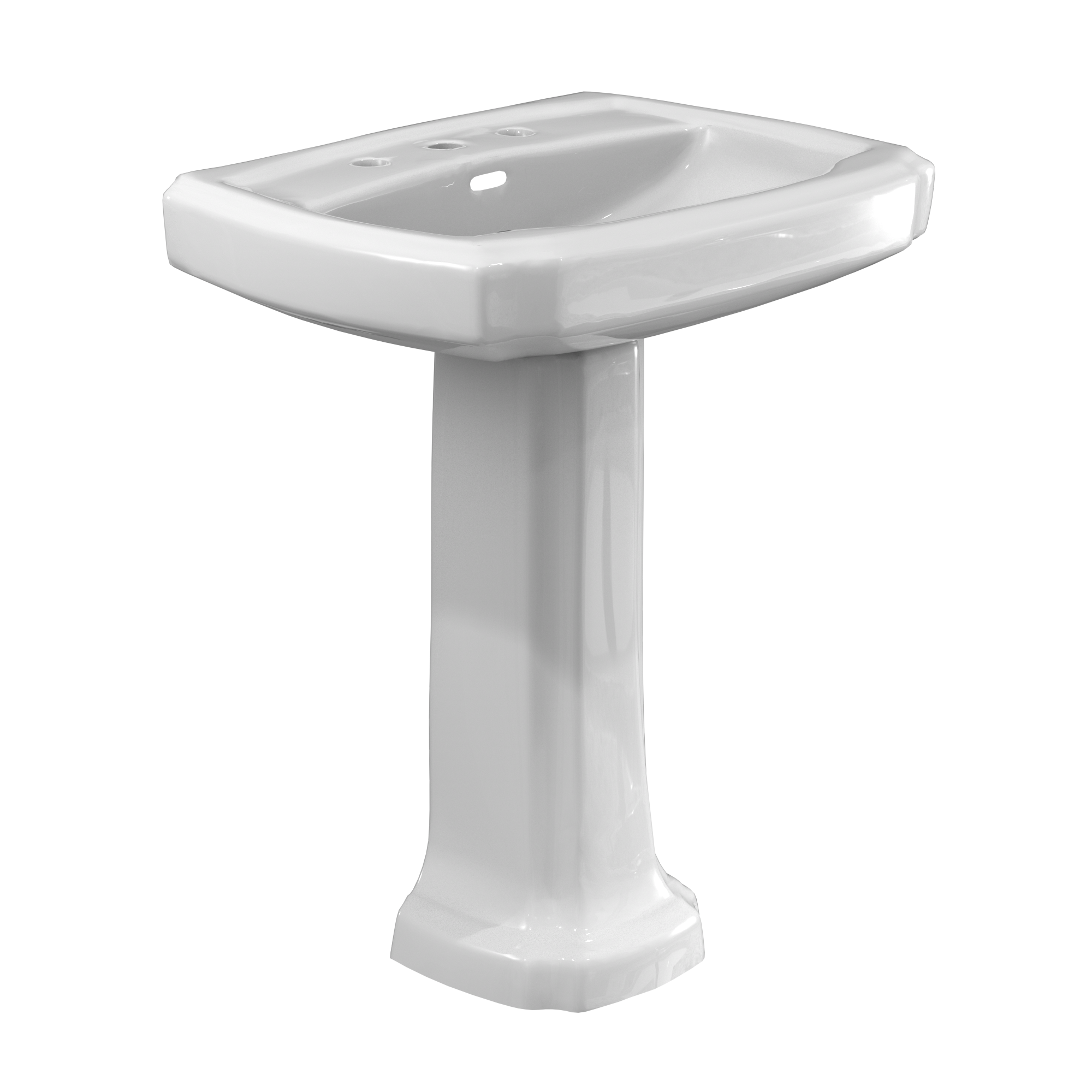 TOTO LPT970.8#01 Guinevere 27-1/8" x 19-7/8" Rectangular Pedestal Bathroom Sink for 8 Inch Center Faucets , Cotton White