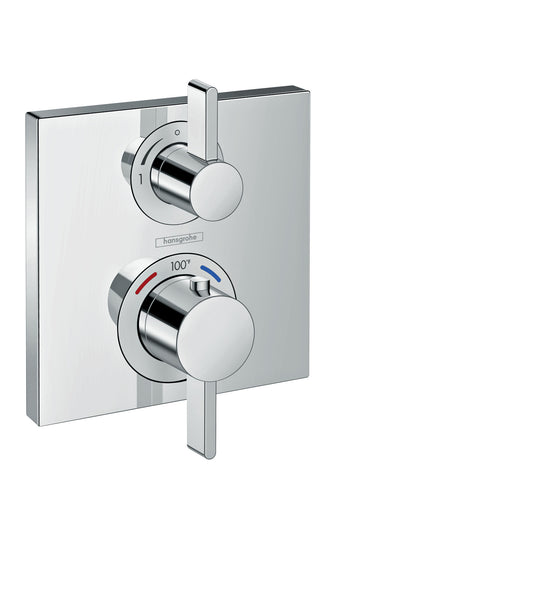 HANSGROHE 15714001 Chrome Ecostat Square Modern Thermostatic Trim