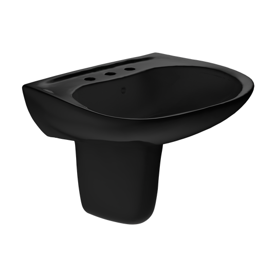 TOTO LHT242.8#51 Prominence Oval Wall-Mount Bathroom Sink and Shroud for 8 Inch Center Faucets , Ebony