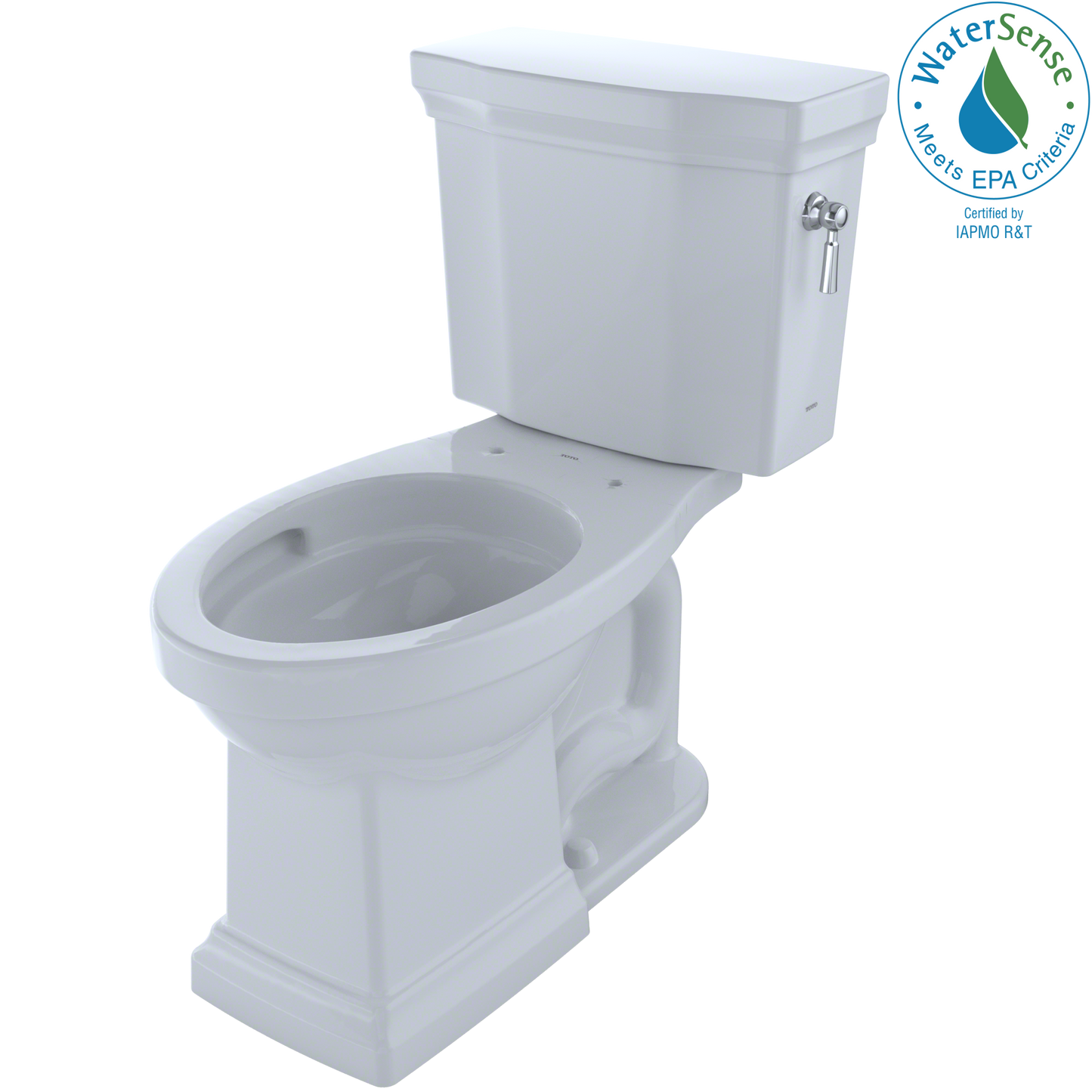 TOTO CST404CEFRG#01 Promenade II Two-Piece Elongated 1.28 GPF Universal Height Toilet with CEFIONTECT and Right-Hand Trip Lever , Cotton White