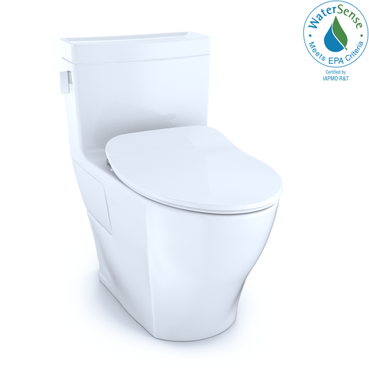 TOTO MS624234CEFG#01 Legato One-Piece Elongated 1.28 GPF Toilet with CEFIONTECT and SoftClose Seat , Cotton White