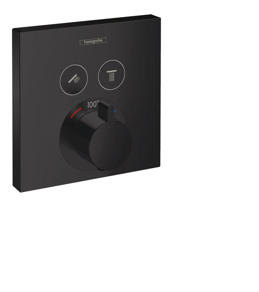 HANSGROHE 15763671 Matte Black ShowerSelect Modern Thermostatic Trim