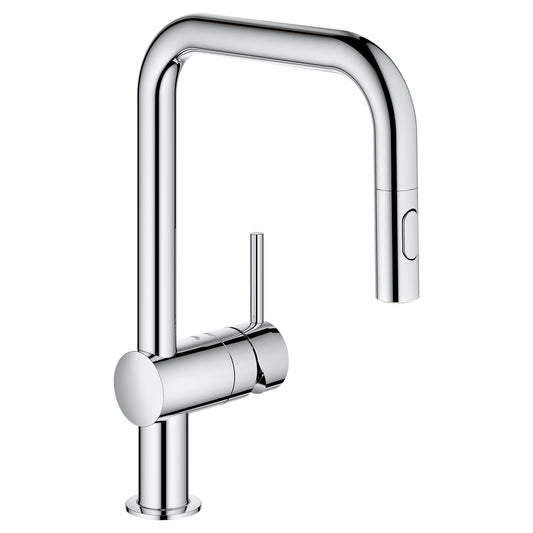 GROHE 32319003 Minta Chrome Single-Handle Pull Down Kitchen Faucet Dual Spray 1.75 GPM