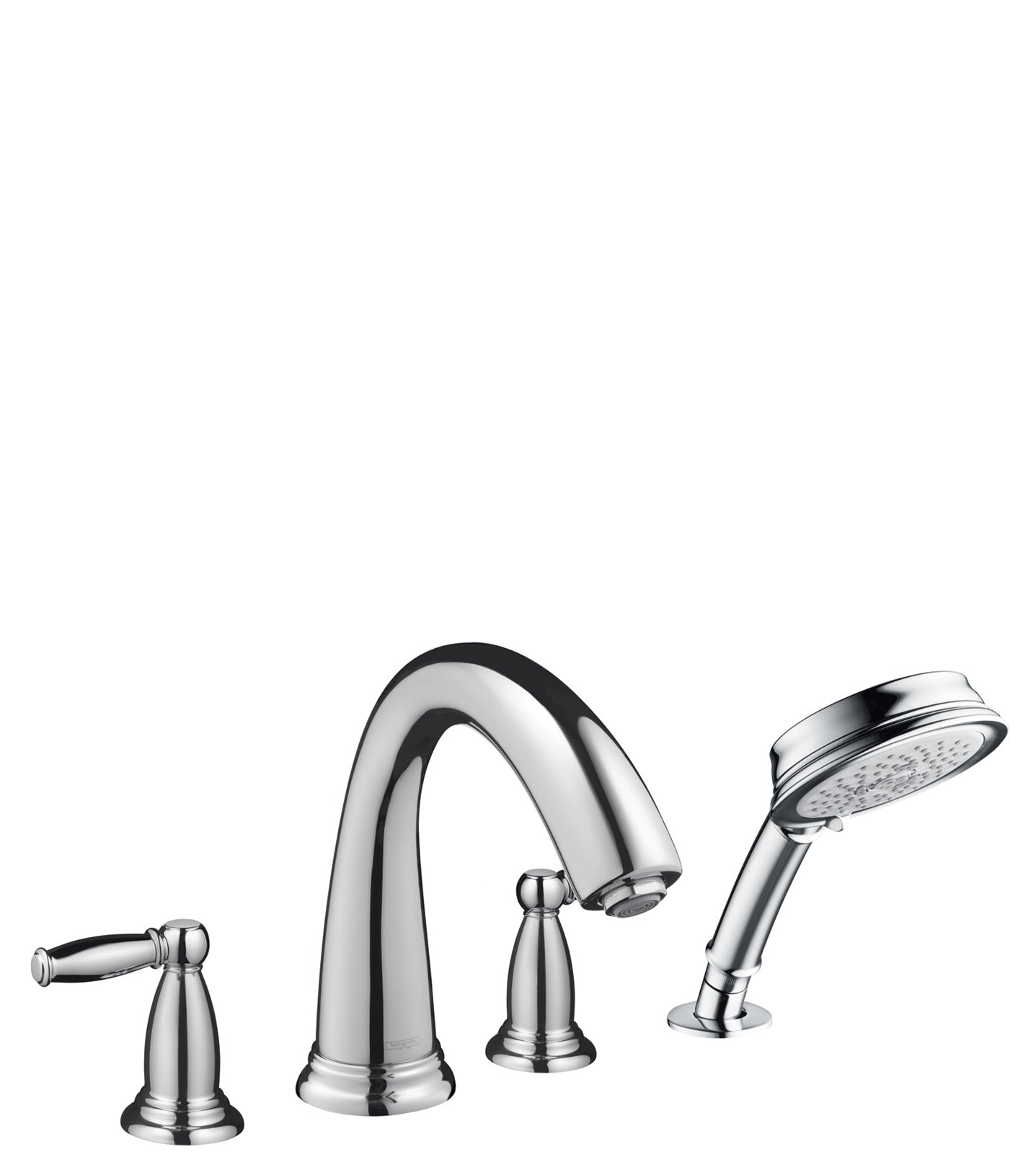 HANSGROHE 06132000 Swing C 4-Hole Roman Tub Set Trim with Lever Handles and 1.8 GPM Handshower in Chrome