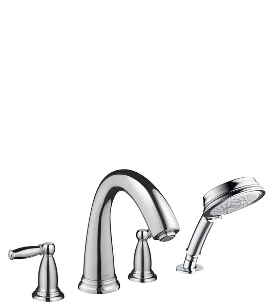 HANSGROHE 06132000 Swing C 4-Hole Roman Tub Set Trim with Lever Handles and 1.8 GPM Handshower in Chrome