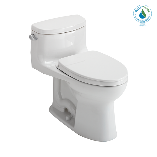 TOTO MS634124CEFG#01 Supreme II One-Piece Elongated 1.28 GPF Universal Height Toilet with CEFIONTECT and SS124 SoftClose Seat , Cotton White