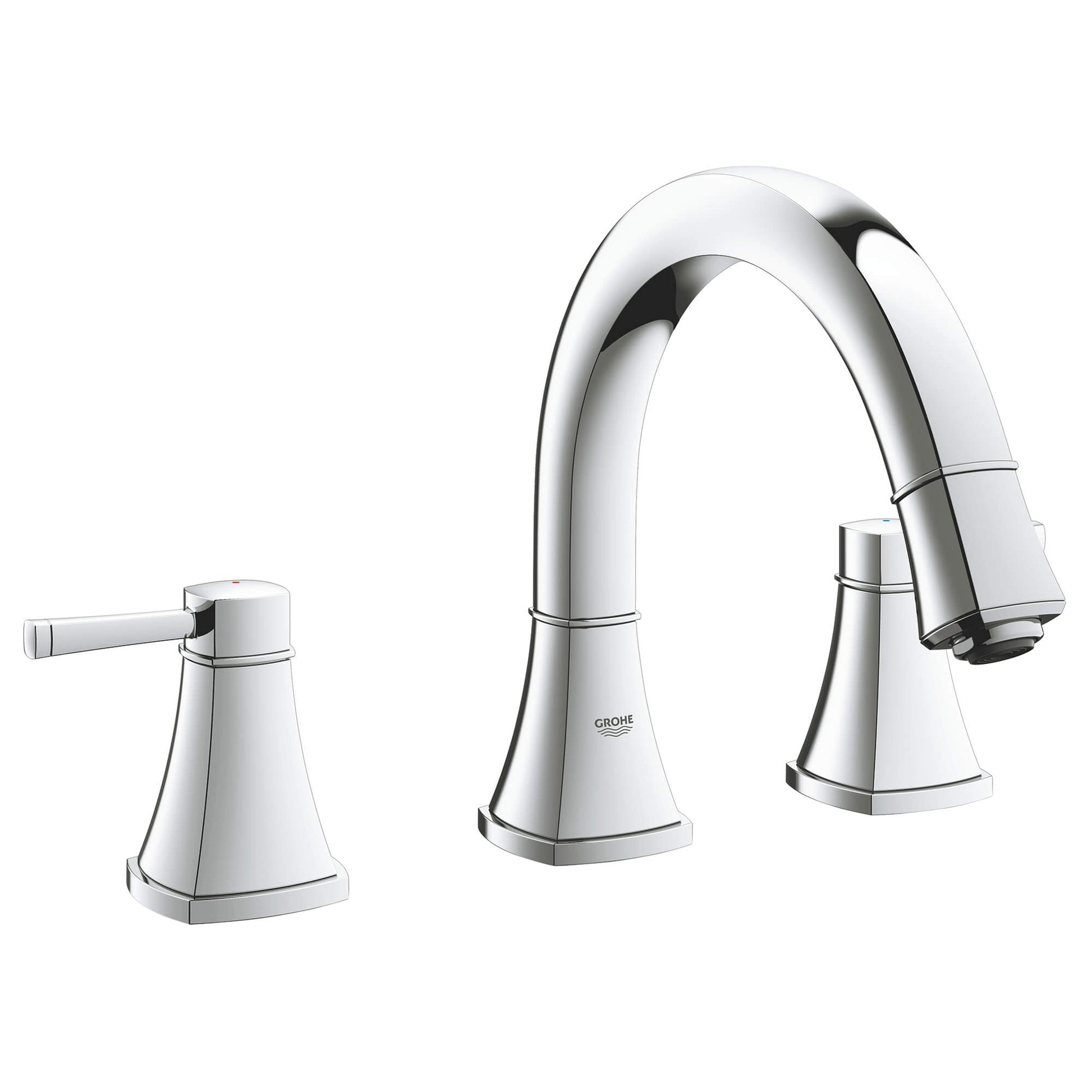 GROHE 25154000 Grandera Chrome 3-Hole 2-Handle Deck Mount Roman Tub Faucet