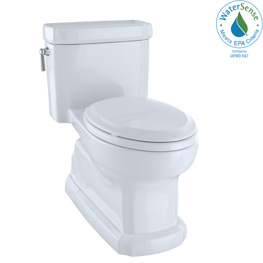 TOTO MS974224CEFG#01 Eco Guinevere Elongated 1.28 GPF Universal Height Skirted Toilet with CEFIONTECT and SoftClose Seat , Cotton White