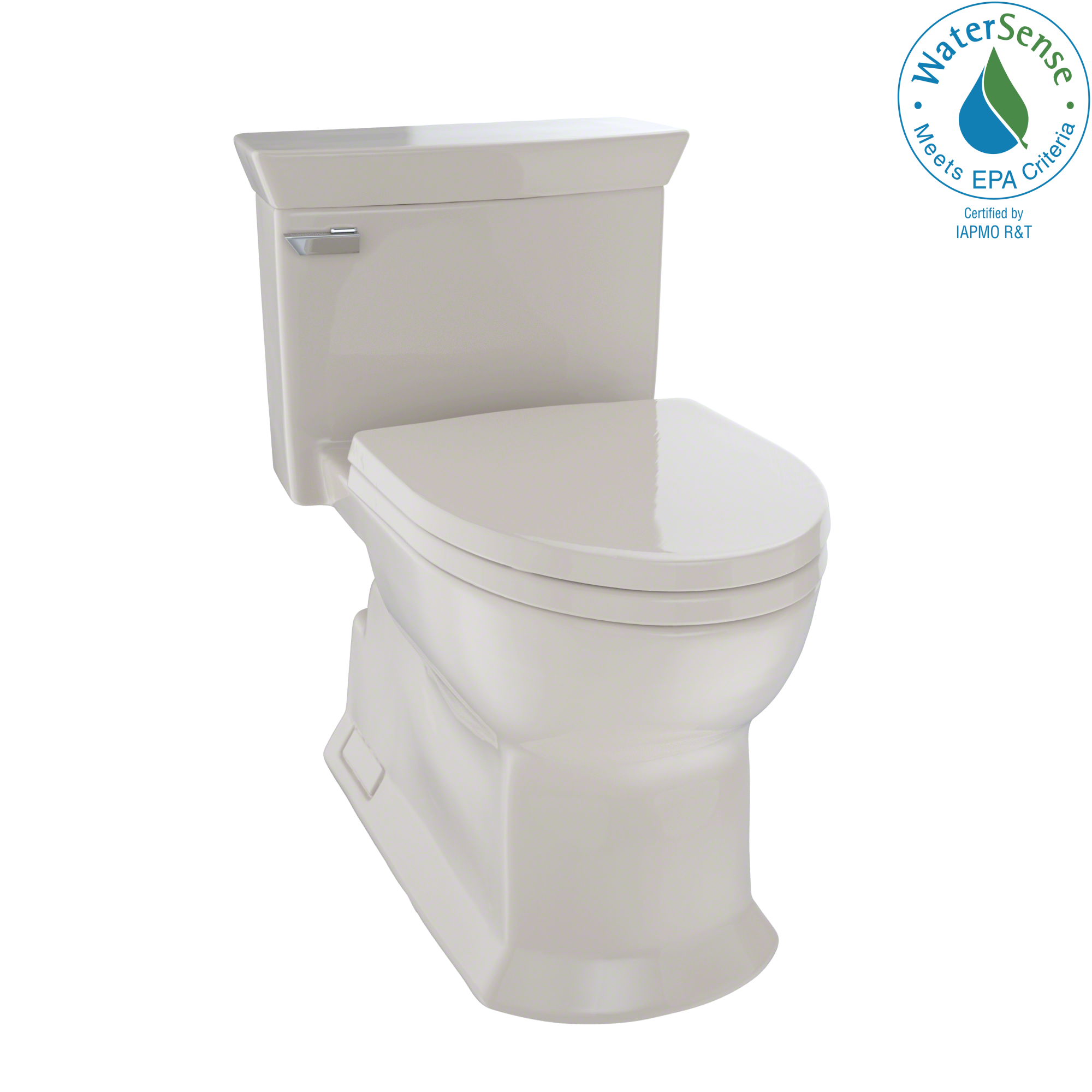 TOTO MS964214CEFG#03 Eco Soiree One Piece Elongated 1.28 GPF Universal Height Skirted Toilet with CEFIONTECT , Bone