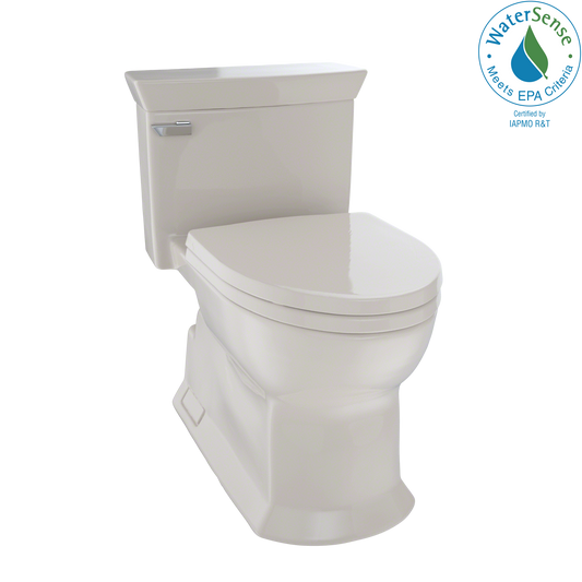 TOTO MS964214CEFG#03 Eco Soirée One Piece Elongated 1.28 GPF Universal Height Skirted Toilet with CEFIONTECT , Bone