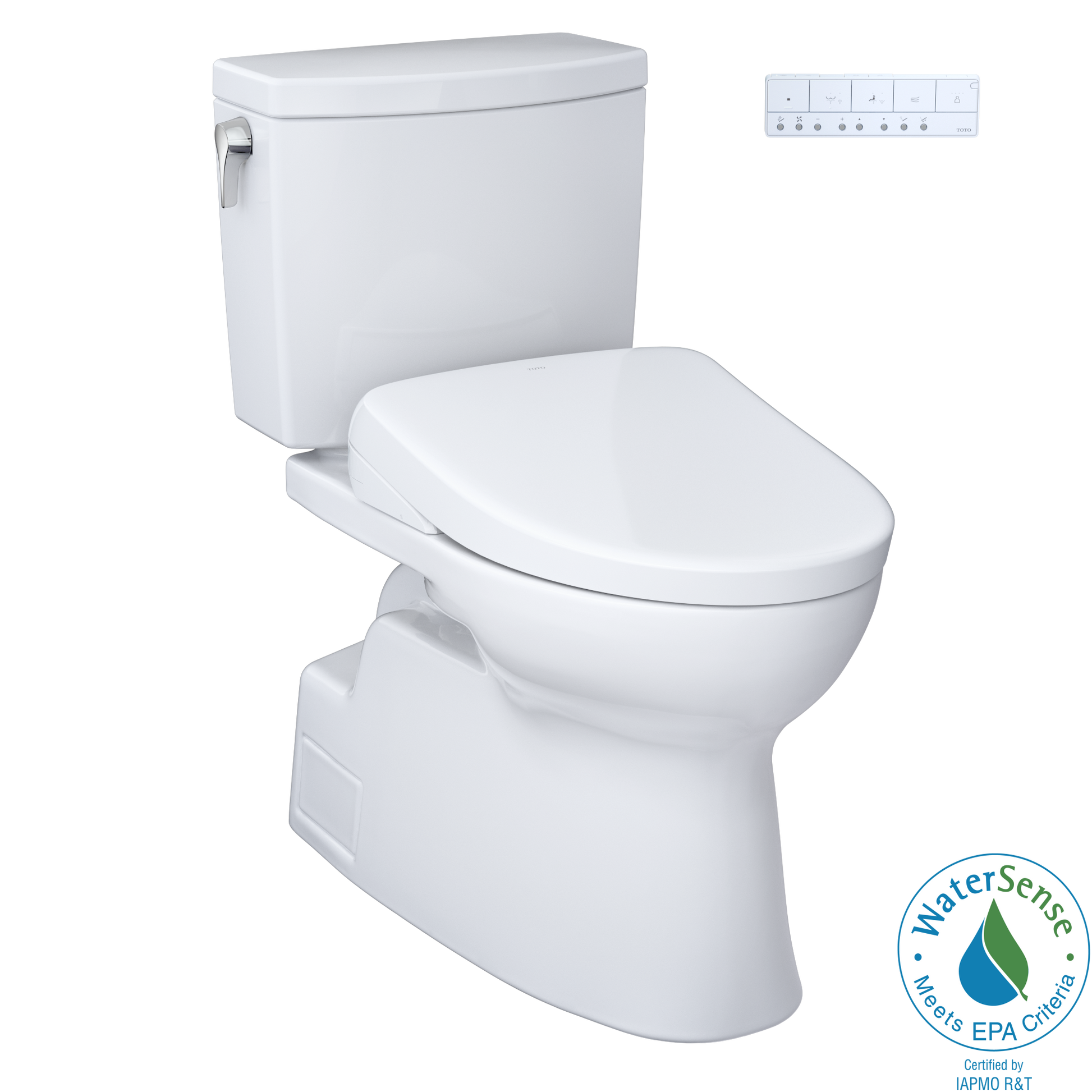 TOTO MW4744726CUFGA#01 WASHLET+ Vespin II 1G Two-Piece Elongated 1.0 GPF Toilet with Auto Flush WASHLET+ S7 Contemporary Bidet Seat , Cotton White