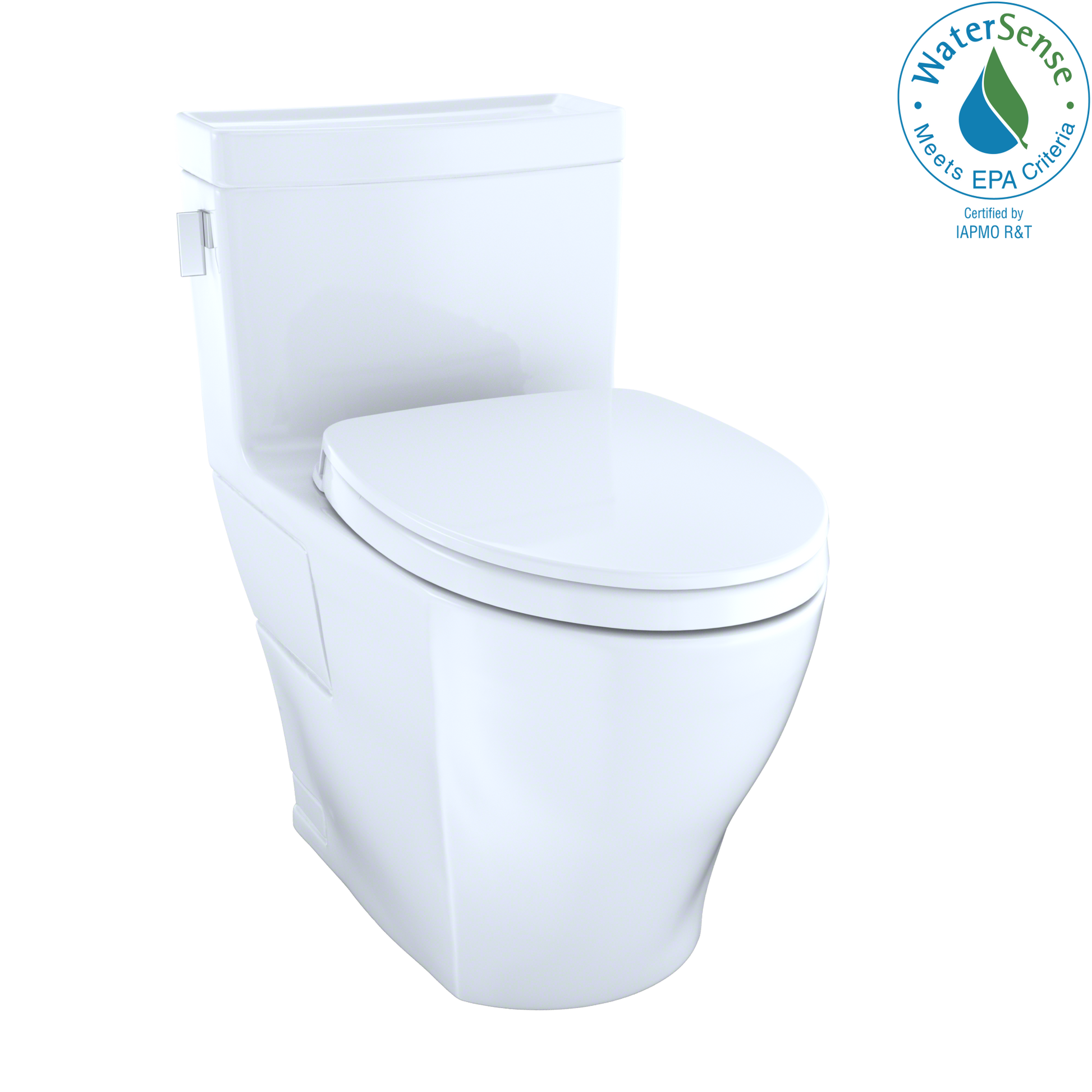 TOTO MS624124CEFG#01 Legato WASHLET+ One-Piece Elongated 1.28 GPF Universal Height Skirted Toilet with CEFIONTECT , Cotton White