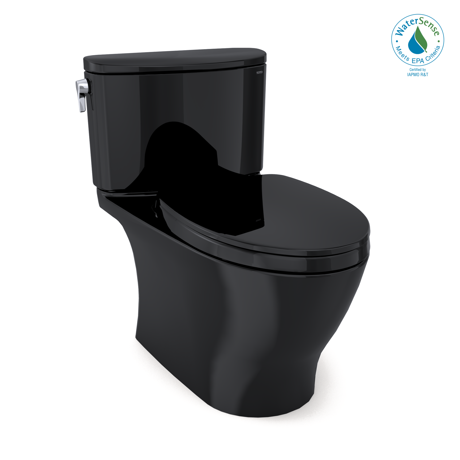 TOTO MS442124CEF#51 Nexus Two-Piece Elongated 1.28 GPF Universal Height Toilet with SS124 SoftClose Seat , Ebony