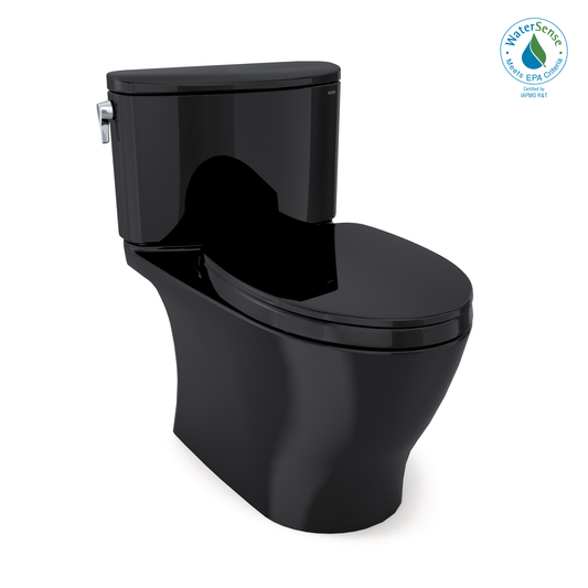 TOTO MS442124CEF#51 Nexus Two-Piece Elongated 1.28 GPF Universal Height Toilet with SS124 SoftClose Seat , Ebony
