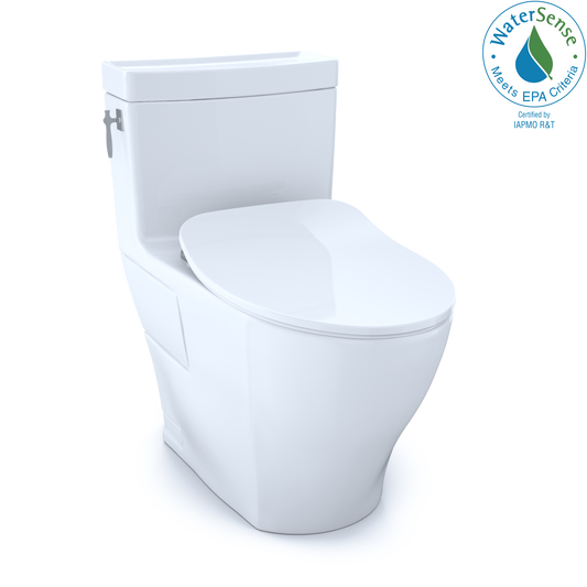 TOTO MS626234CEFG#01 Aimes One-Piece Elongated 1.28 GPF Toilet with CEFIONTECT and SoftClose Seat , Cotton White