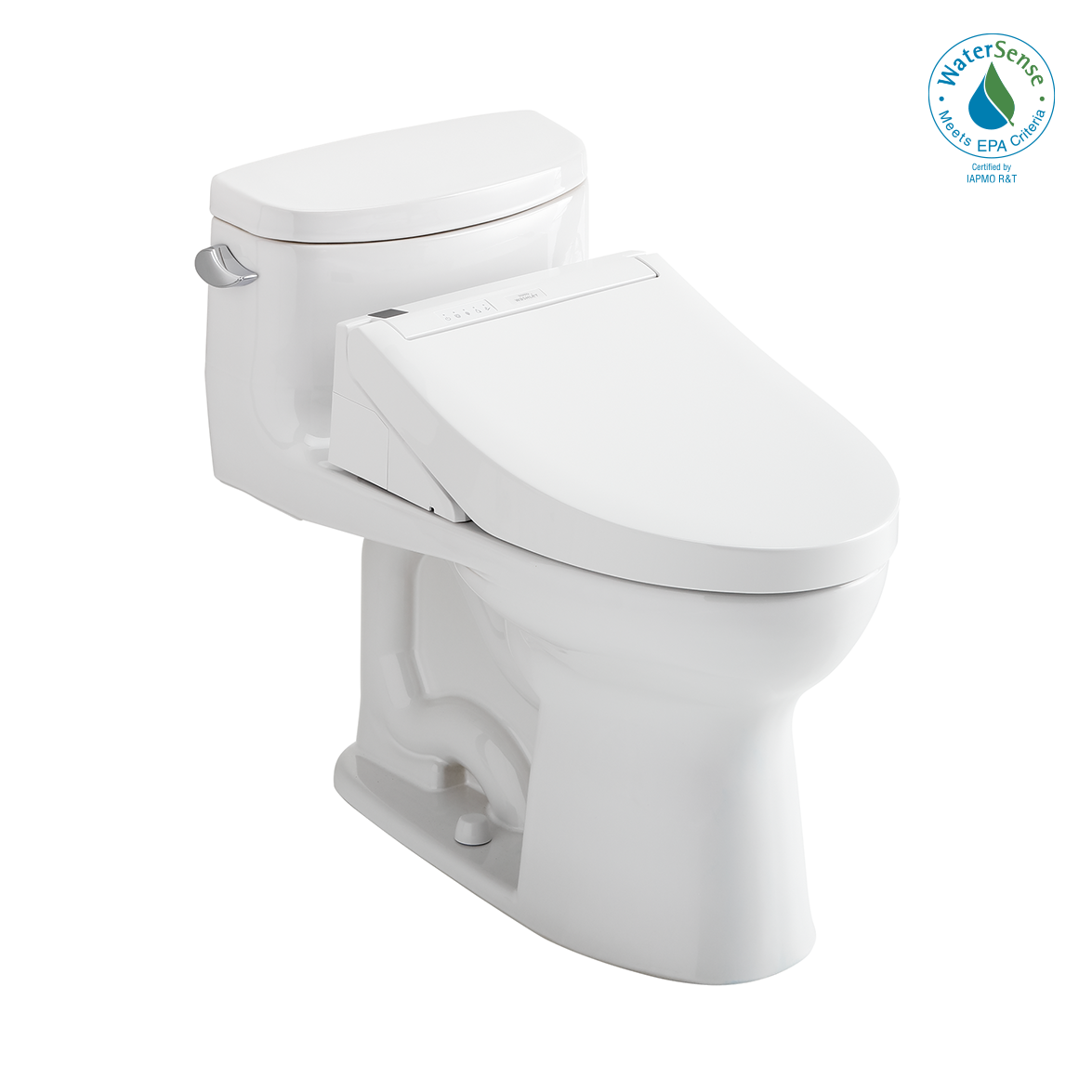 TOTO MW6343084CEFG#01 WASHLET+ Supreme II One-Piece Elongated 1.28 GPF Toilet and WASHLET+ C5 Bidet Seat , Cotton White