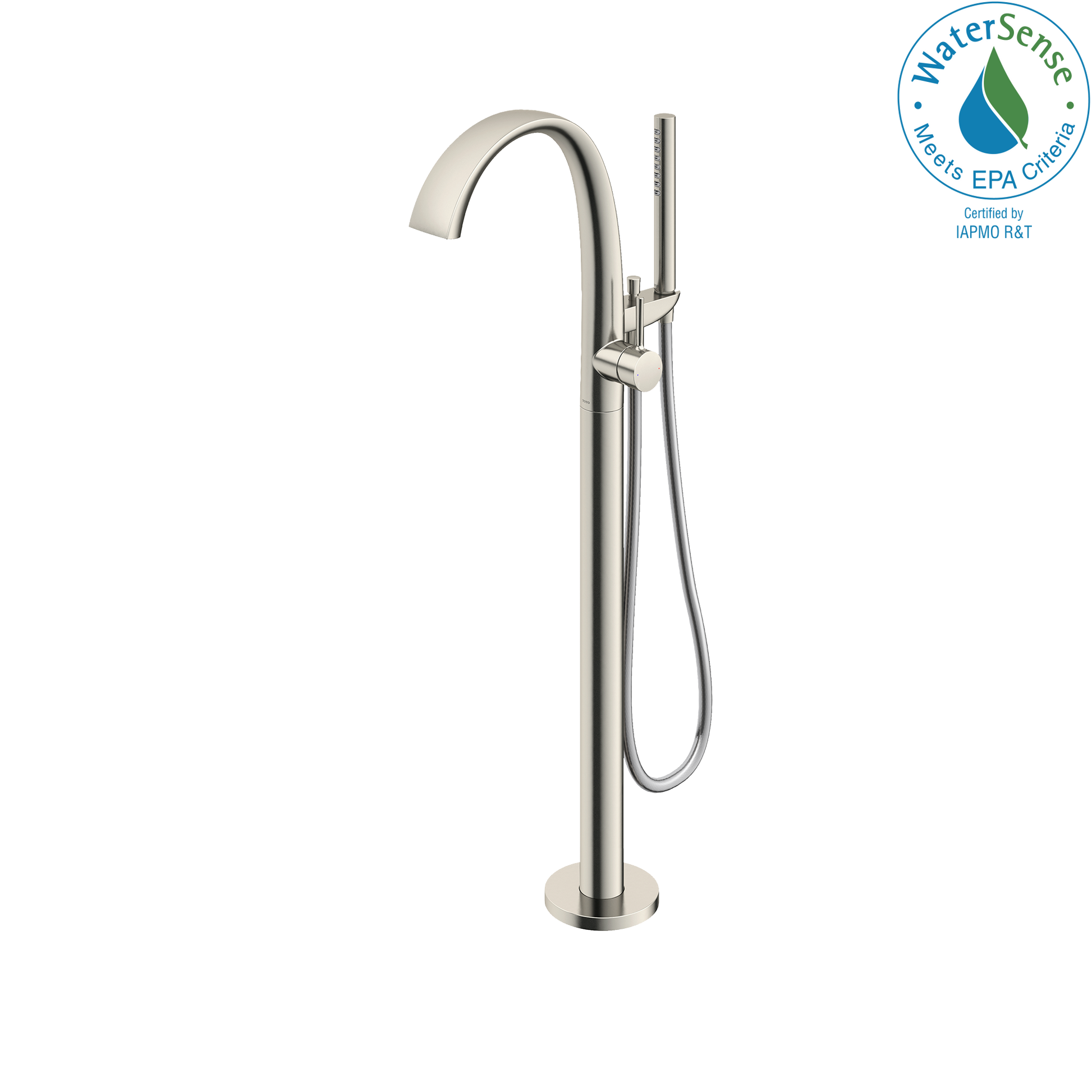 TOTO TBP01301U#BN ZN Single-Handle Freestanding Tub Filler Faucet with 1.75 GPM Handshower , Brushed Nickel