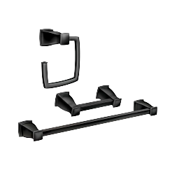 MOEN MY3593BL Hensley  Pivoting Paper Holder Towel Bar Towel Ring In Matte Black
