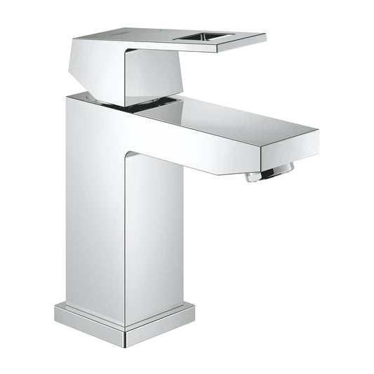 GROHE 2313300A Eurocube Chrome Single Hole Single-Handle S-Size Bathroom Faucet 1.2 GPM Less Drain